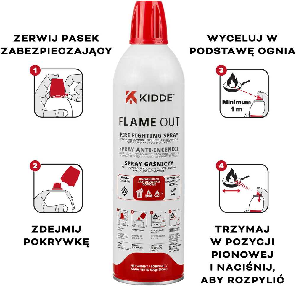 KIDDE FlameOut gesinimo purškiklis 500 ml