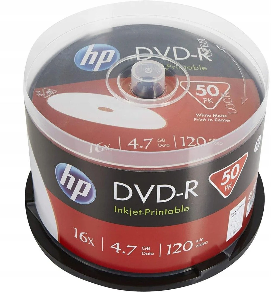 Verbatim HP DVD-R, spausdinamas, DME00025WIP-3, 4,7 GB, 16x, velenas, 50 vnt. pakuotė, 12 cm, duomenų archyvavimui