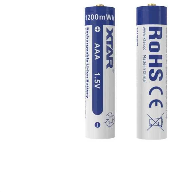 R03 / AAA 1,5 V Xtar 750 mAh baterijos (4 vnt. dėžutė) su apsauga
