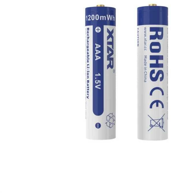 R03 / AAA 1,5 V Xtar 750 mAh baterijos (4 vnt. dėžutė) su apsauga