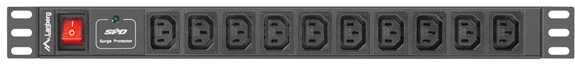 LANBERG PDU-10I-0200-IEC-BK PDU 1U 10A 10 lizdai IEC C13 2m Juodas