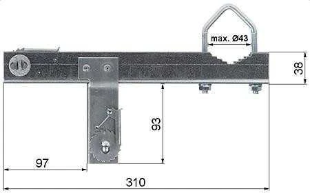 Red Eagle Raudona Eagle OK-43T13 kamino spaustukas + plieninė juosta