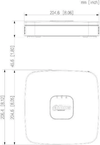 Dahua Technology Co Dahua Technology Ip Įrašymo Įrenginys - 4 Kam., 4K 12mp, 1hdd, 80mbps, H.265/h.264, Ivs