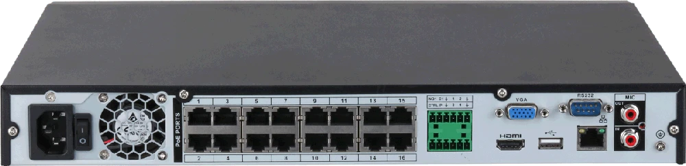 Dahua Technology Co IP įrašymo įrenginys NVR4216-16P-EI, 16kam. 4K 16MP, 2HDD, IVS, H.265, 16 PoE sąsajų
