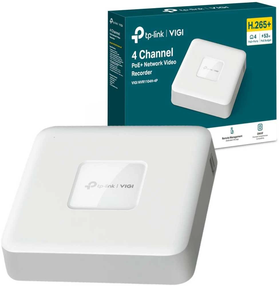 TP-LINK | PoE+ tinklo vaizdo įrašymo įrenginys | VIGI NVR1104H-4P | 1 | 4 kanalų