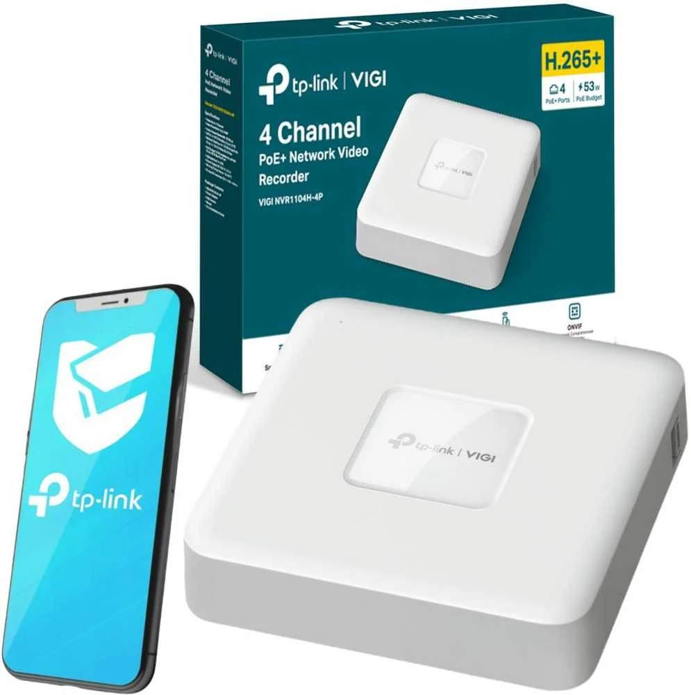 TP-LINK | PoE+ tinklo vaizdo įrašymo įrenginys | VIGI NVR1104H-4P | 1 | 4 kanalų