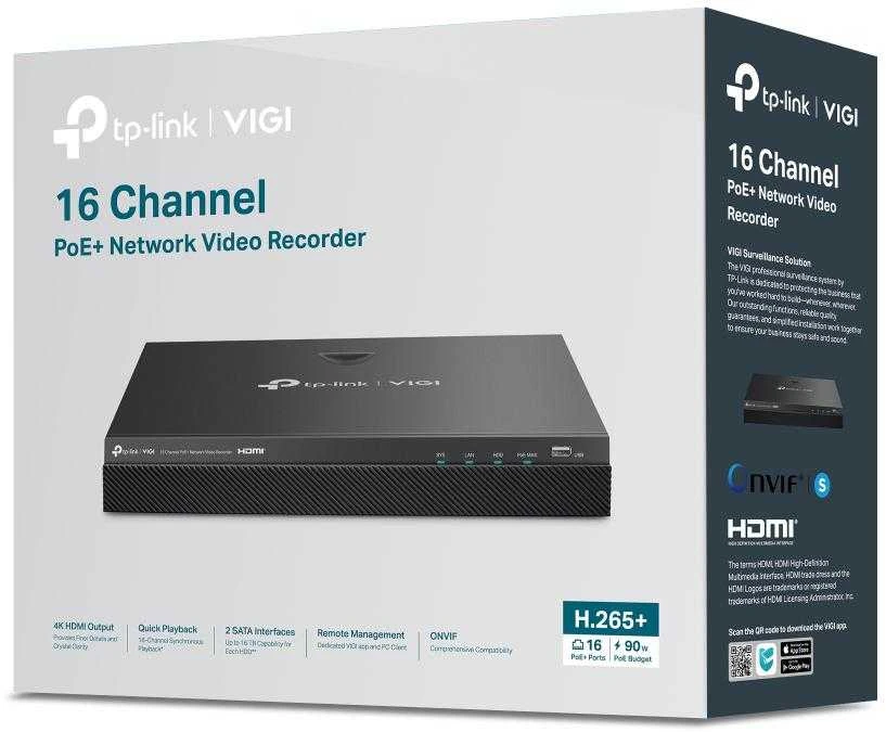 TP-LINK | PoE+ tinklo vaizdo įrašymo įrenginys | VIGI NVR2016H-16P | 2 | 16 kanalas