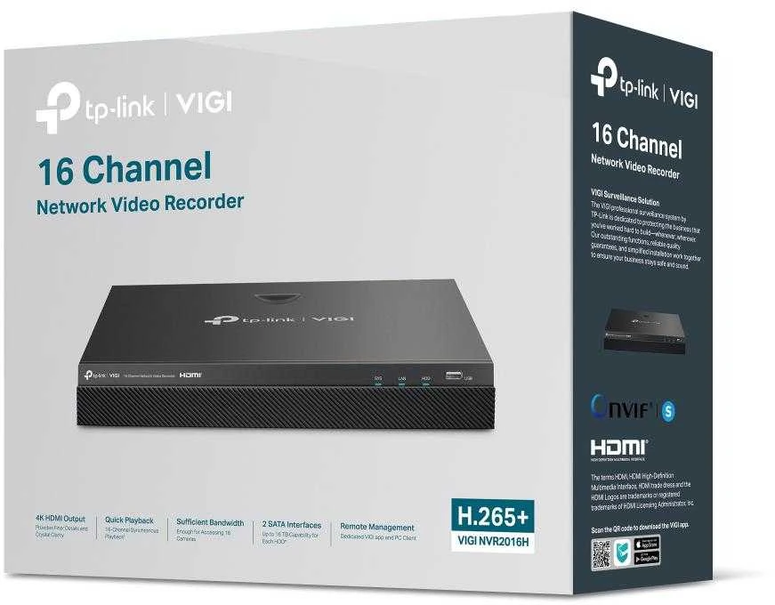 TP-LINK | Tinklo vaizdo įrašymo įrenginys | VIGI NVR2016H | 2 | 16 kanalas