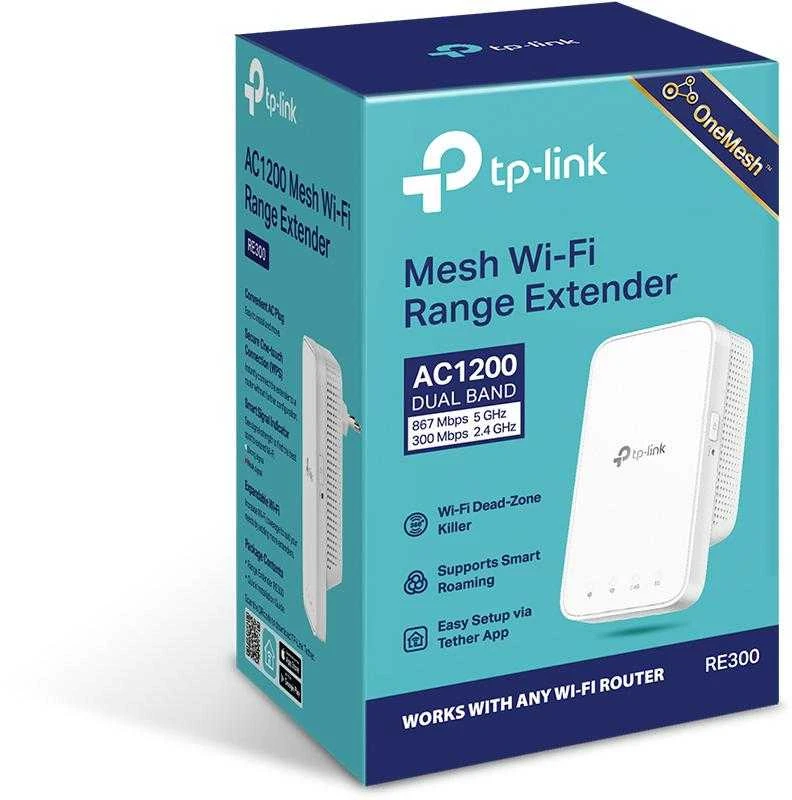 TP-LINK | Tinklo ilgintuvas | RE300 | 802.11ac | 2.4GHz/5GHz | 300+867 Mbit/s | Ethernet LAN (RJ-45) jungtys: Ne | MU-MiMO: Ne | ne PoE | Antenos tipas: 2 vidinės