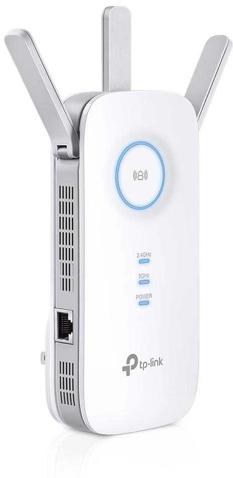 TP-LINK | AC1900 „Wi-Fi“ diapazono plėtiklis | RE550 | 802.11ac | 2GHz/5GHz | 600+1300 Mbit/s | 10/100/1000 Mbit/s | Ethernet LAN (RJ-45) jungtys: 1 | MU-MiMO: Ne | ne PoE | Antenos tipas: 3 išorinės