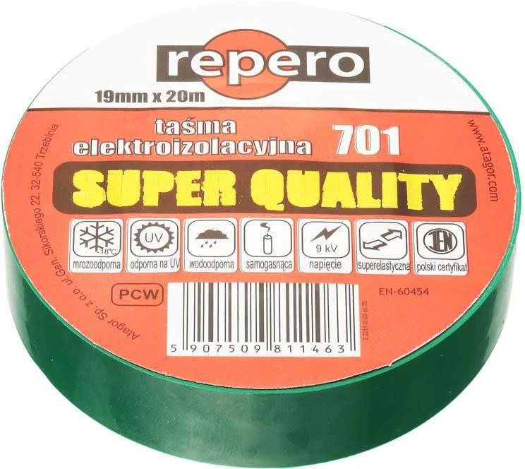 REPERO 701 ŽALIA IZOLIACINĖ JUOSTĖ 19 MM x 20 M