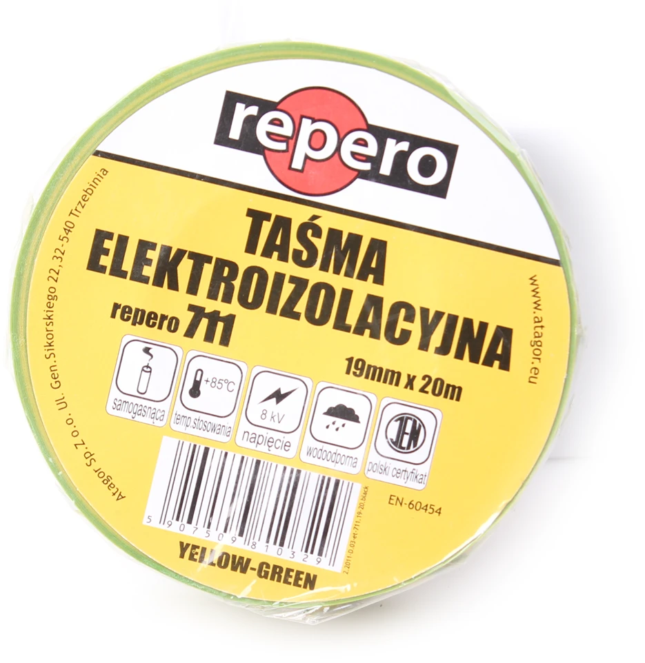 Repero Izoliacinė PVC juosta, geltonai žalia