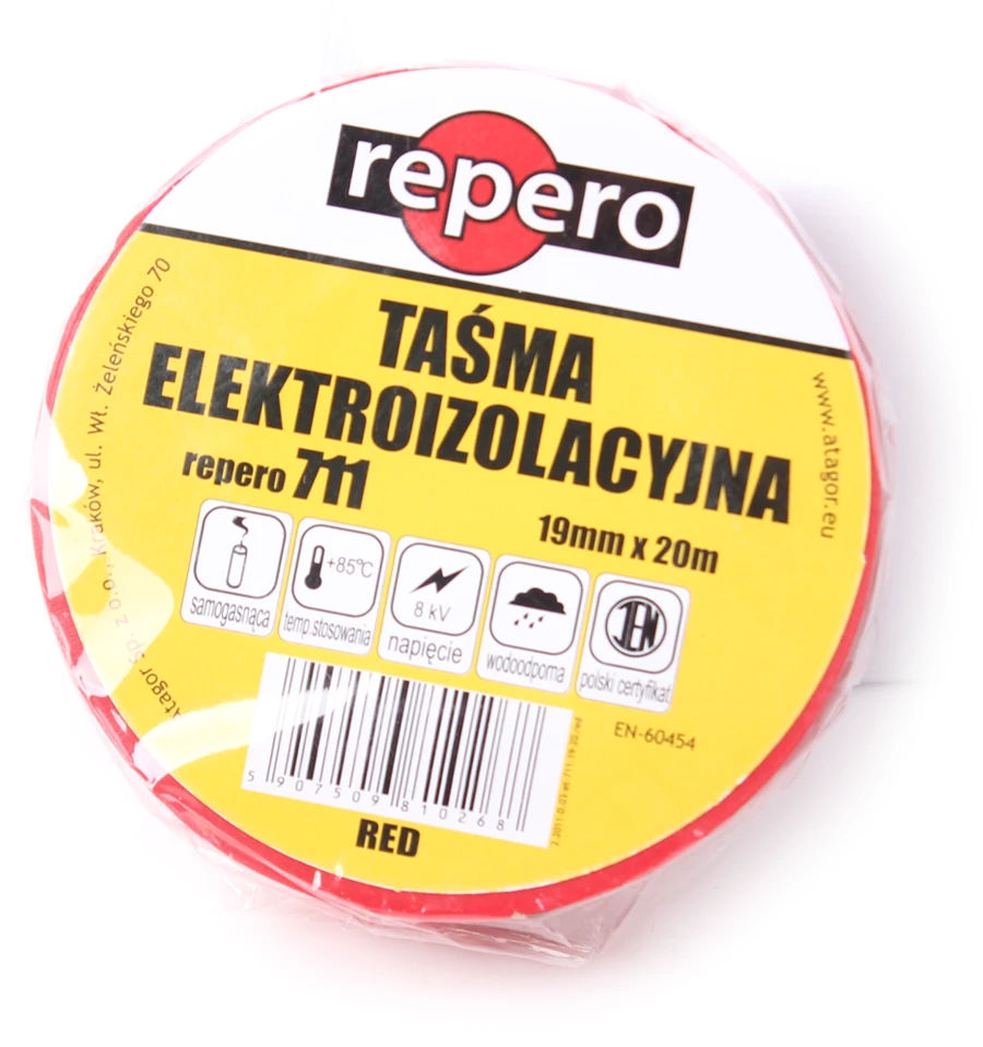 Repero Izoliacinė juosta 0,13 mm x 19 mm x 20 m, raudona