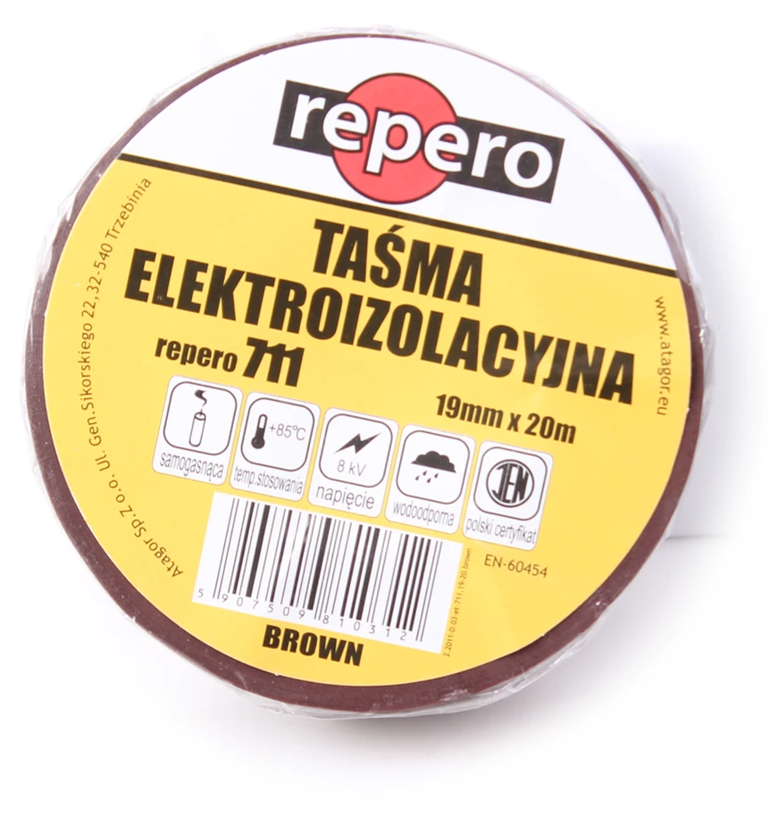 REPERO 711E IZOLIACINĖ JUOSTA RUDA 19MMX20M