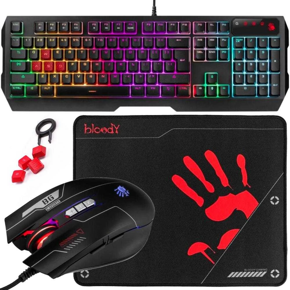 Rinkinys Klaviatūra su pele A4Tech Bloody B1700 su laidu juoda