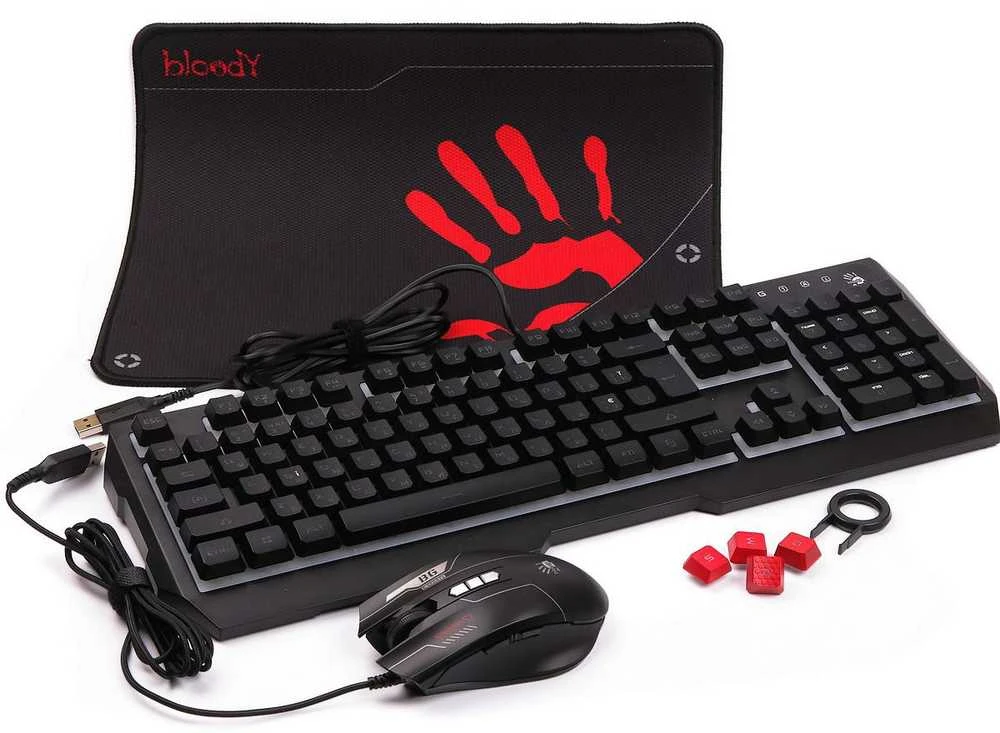 Rinkinys Klaviatūra su pele A4Tech Bloody B1700 su laidu juoda