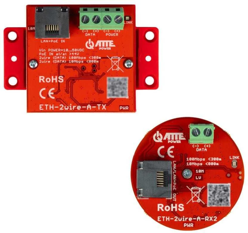 Atte AT3 UTP/2 laidų keitiklių rinkinys LAN+PoE ETH-2WIRE