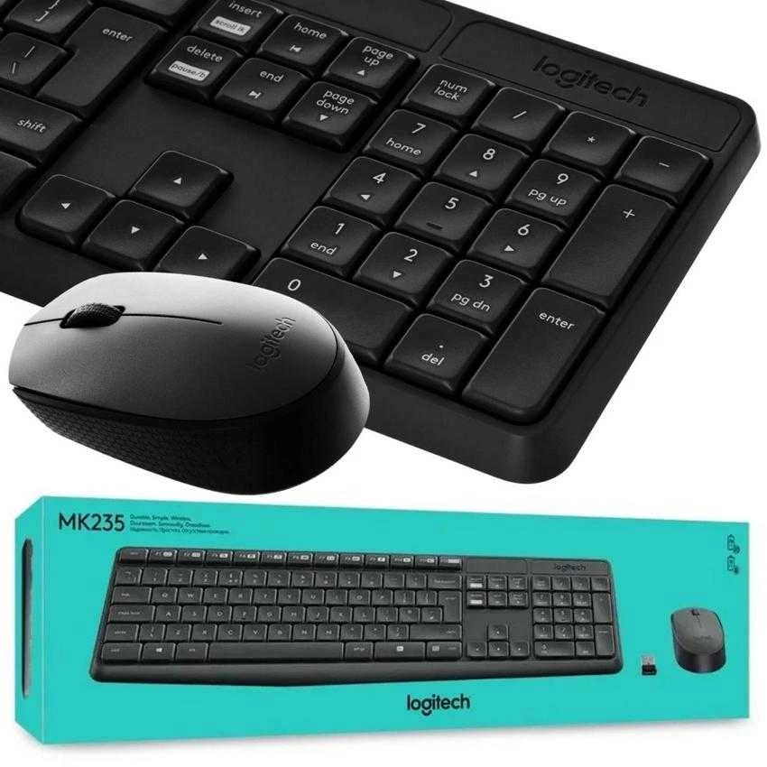 Belaidis klaviatūros ir pelės rinkinys Logitech MK235, US išdėstymas