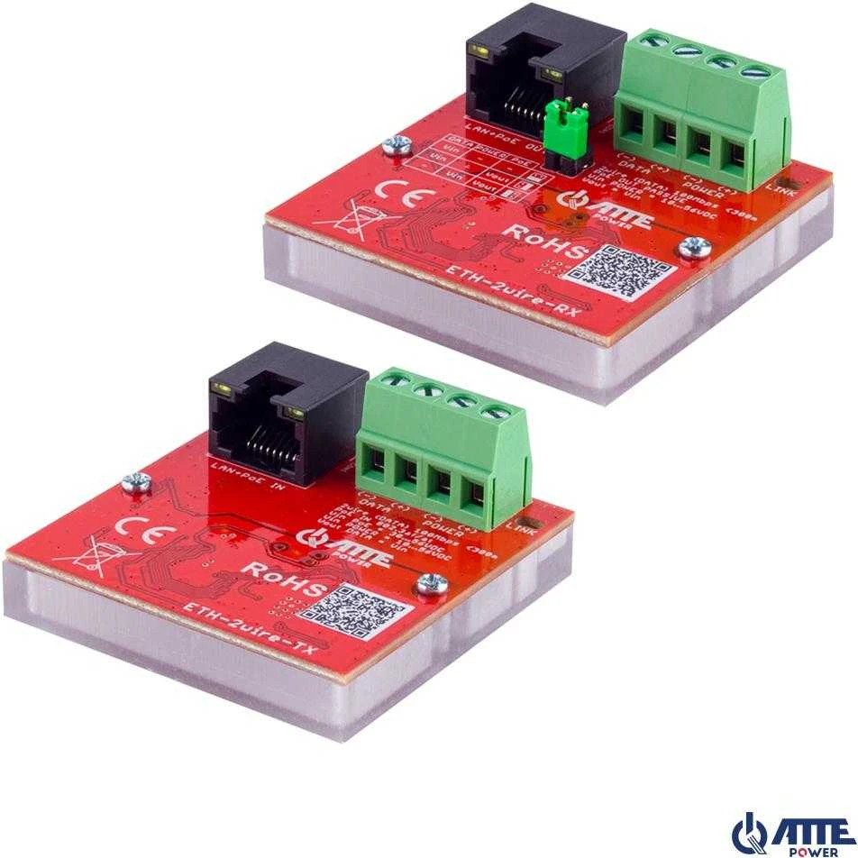 ATTE ETH-2wire-A-SET keitikliai su RJ45 ir gnybtų jungtimis