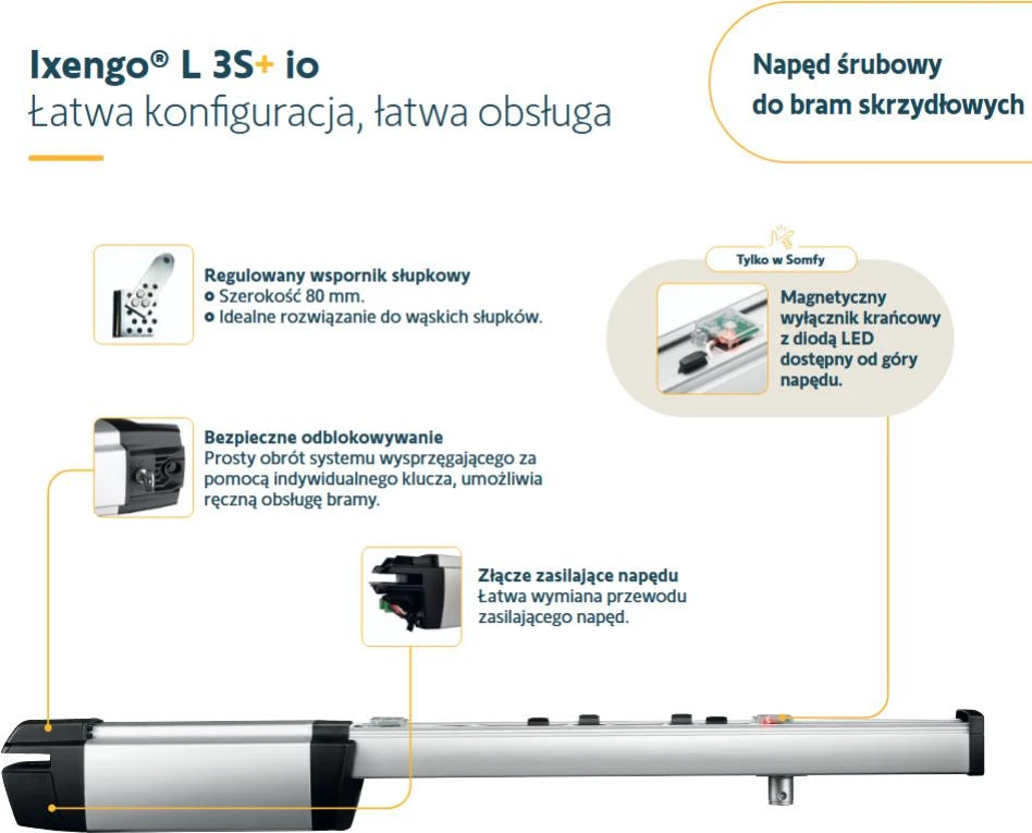 Rinkinys Somfy Ixengo L 3S+ IO Comfort Pack 8 m dvivėriams vartams