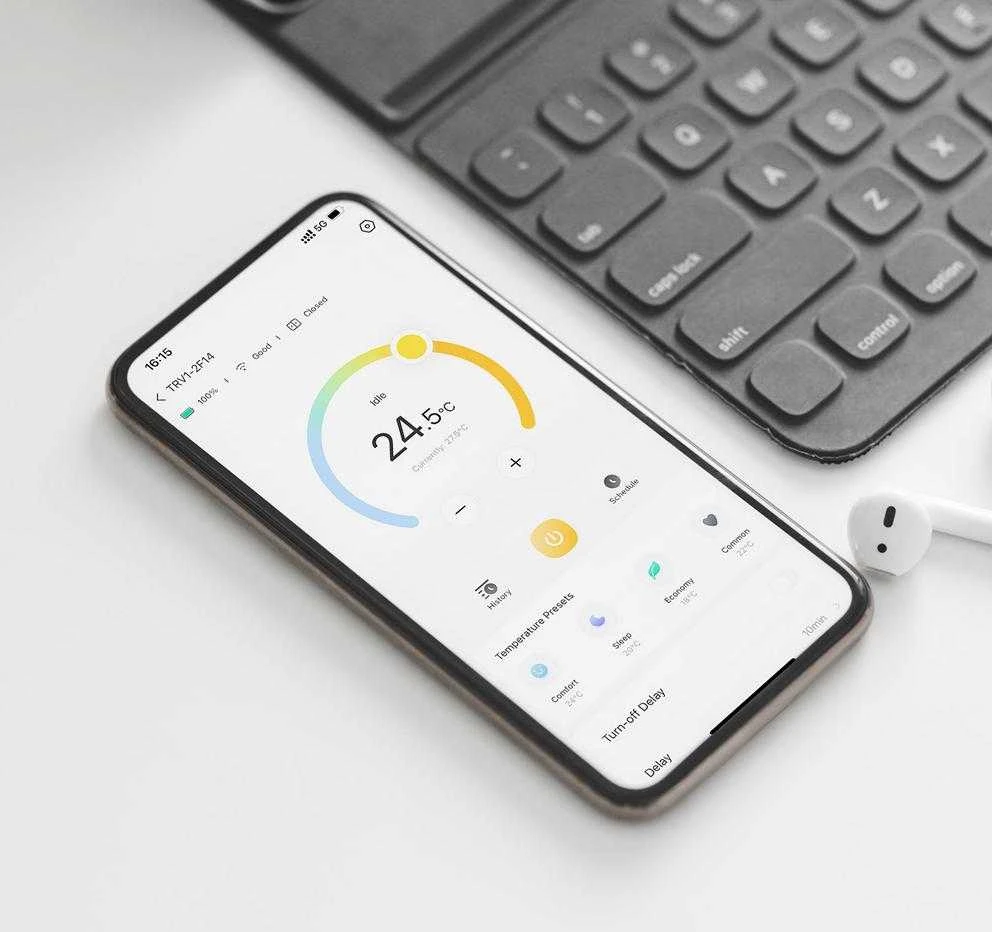IMOU KIT-TRV1-EU-2 ZigBee termostatinės galvutės rinkinys su 6 adapteriais ir šliuzu