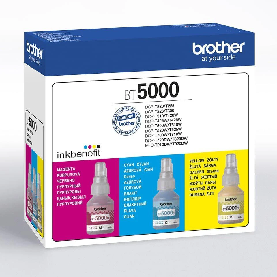 Brother BT5000CLVAL rašalo kasetė 3 vnt. Suderinama žydra, purpurinė, geltona