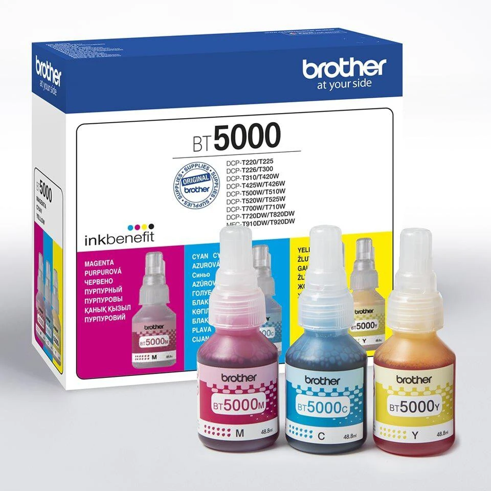Brother BT5000CLVAL rašalo kasetė 3 vnt. Suderinama žydra, purpurinė, geltona