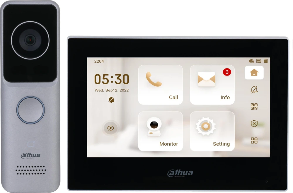 Dahua Technology KTW02 vaizdo telefonspynės sistema 2 MP 17,8 cm (7″) Šviesiai Žalia