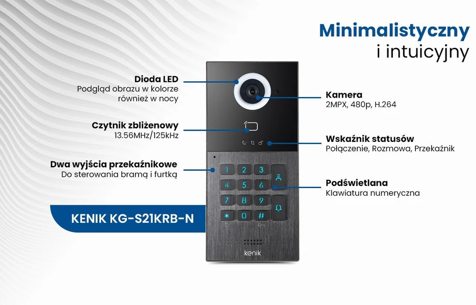 Videodomofono rinkinys 2 gyslų KENIK KG-2WKIT-KW
