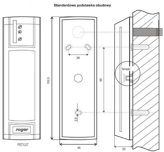BEKONTAKTIS SKAITYTUVAS PRT12LT-BK-G ROGER