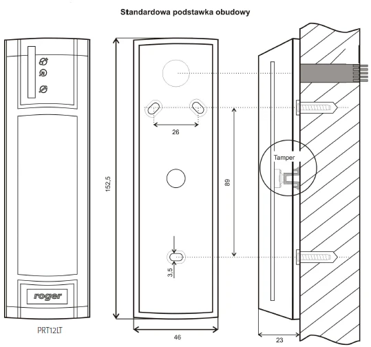 BEKONTAKTIS SKAITYTUVAS PRT12LT-BK-G ROGER