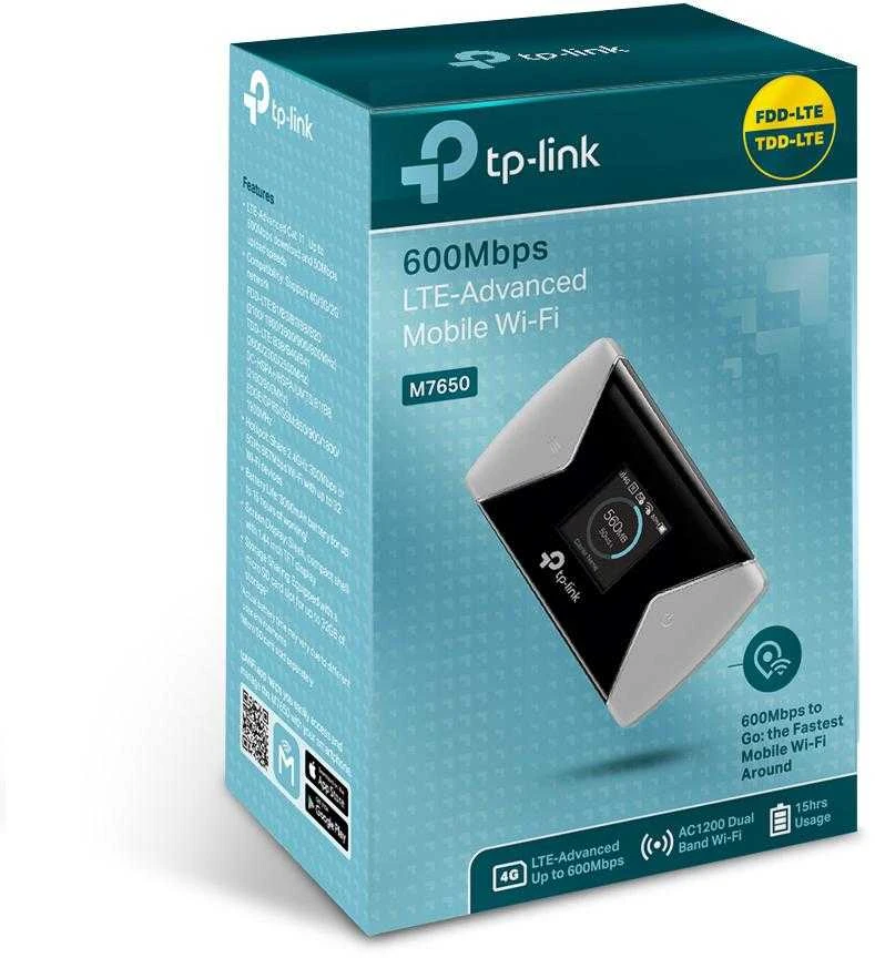 TP-LINK mobilusis 4G LTE WLAN Maršrutizatorius 600 MBs Dviejų dažnių Wi-Fi 4G Modemas SIM kortelės lizdas Micro SD lizdas 1,4 colio TFT ekranas 3000 mAH baterijos