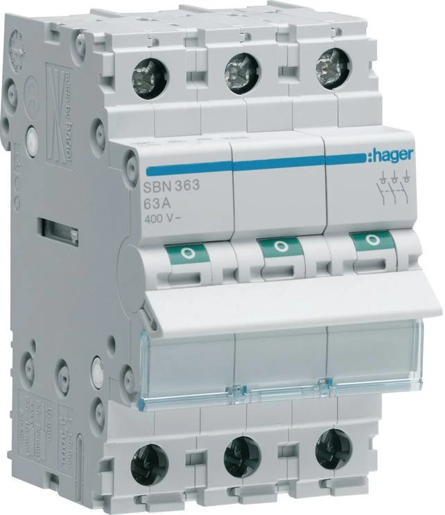 Hager modulinis jungiklis 100A 3P SBN390