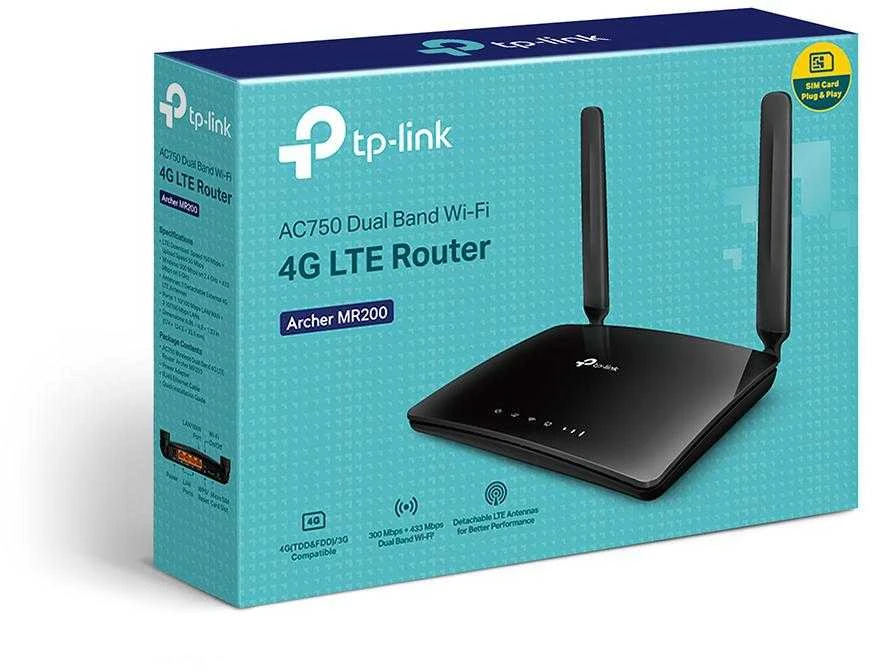 TP-LINK AC750 Wireless Dual Band 4G LTE Maršrutizatorius