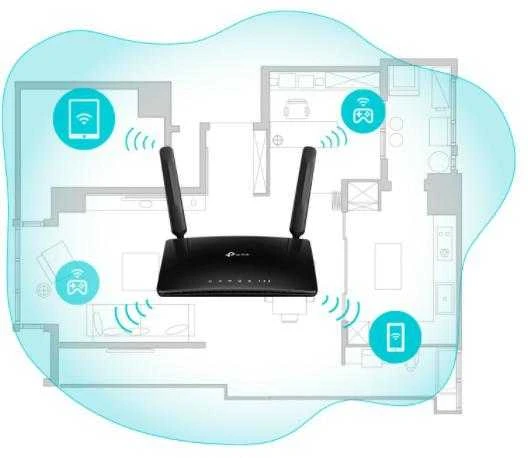 Belaidis Maršrutizatorius - TP-Link N300 4G LTE Telefono WiFi Maršrutizatorius - Juodas