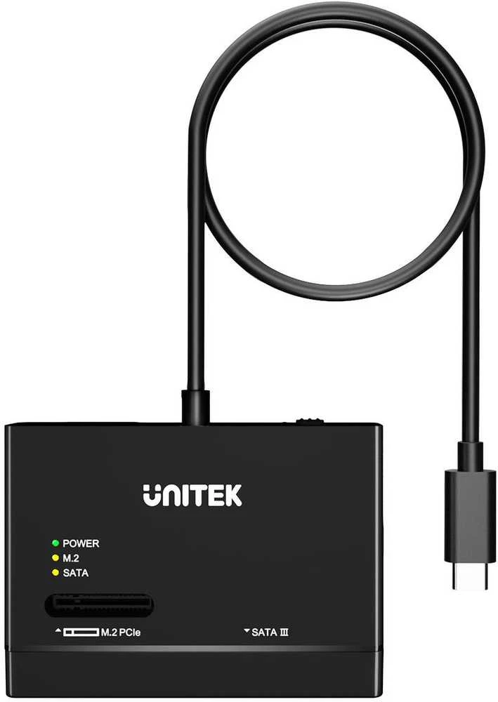 Saugojimo prijungimo stotis – Unitek S1232A01-EU 1x SATA III 2,5"/3,5" 1x M.2 SATA / NVMe USB-C 10Gbps