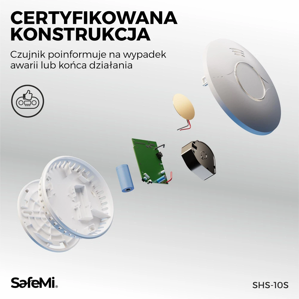 SAFEMI dūmų detektorius - WiFi - 3 metų garantija SHS-10W