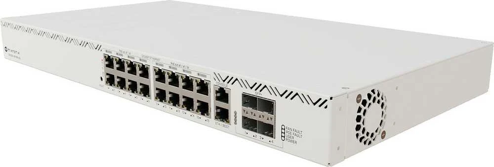Maršrutizatorius „MikroTik“ | Debesų maršrutizatorių komutatorius | CRS320-8P-8B-4S+RM su „RouterOS v7“, 2U stovo montuojamas korpusas | Tinklo palaikymas: ne | MU-MiMO: ne | be mobiliojo plačiajuosčio ryšio