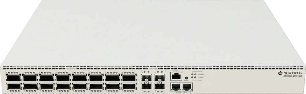 Maršrutizatorius Komutatorius Mikrotik CRS520-4XS-16XQ-RM 22p valdomas daugiagigabitinis/25G/100G