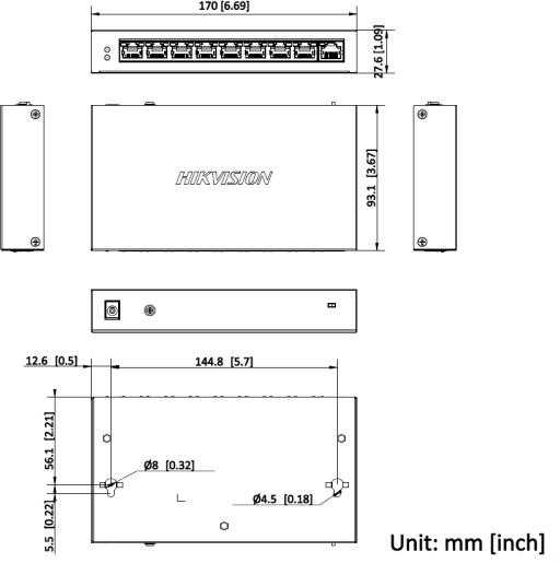 Šakotuvas Switch Hikvision DS-3E0109P-E/M(C)
