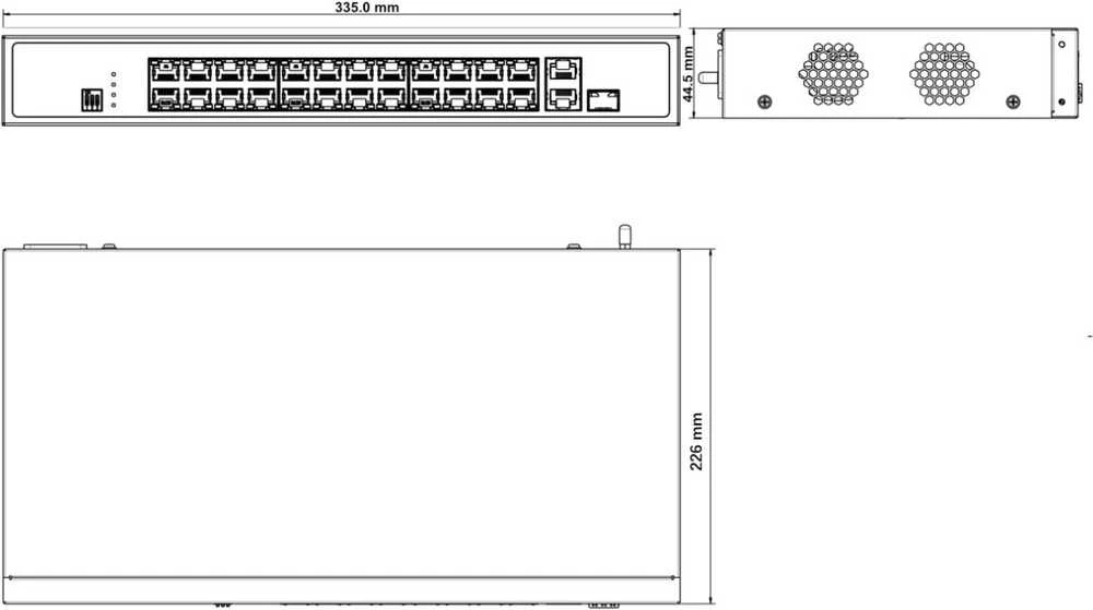 Šakotuvas Jungiklis POE DS-3E0326P-E/M(C) 24 PRIEVADŲ SFP Hikvision