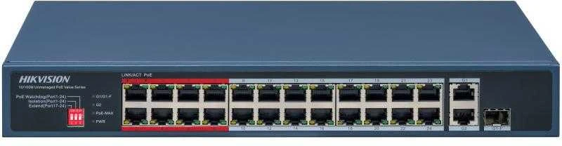 Šakotuvas Jungiklis POE DS-3E0326P-E/M(C) 24 PRIEVADŲ SFP Hikvision