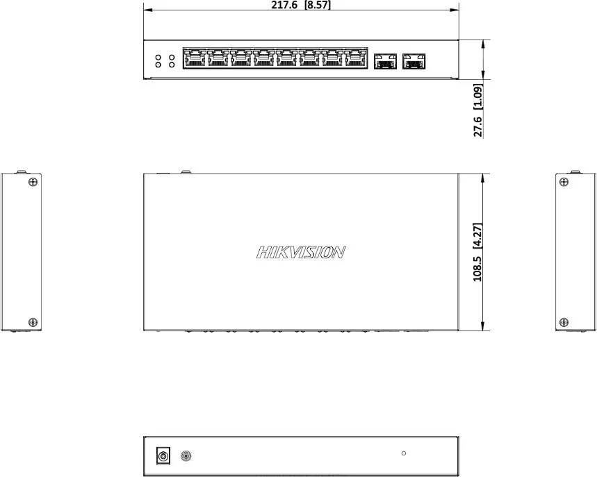 Šakotuvas Switch Hikvision DS-3E1510P-EI/M-8P2F