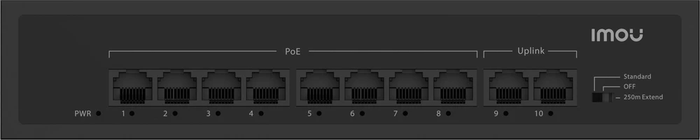 Šakotuvas „Imou SF110P“ 10 prievadų komutatorius, 8x PoE, 2x Uplink