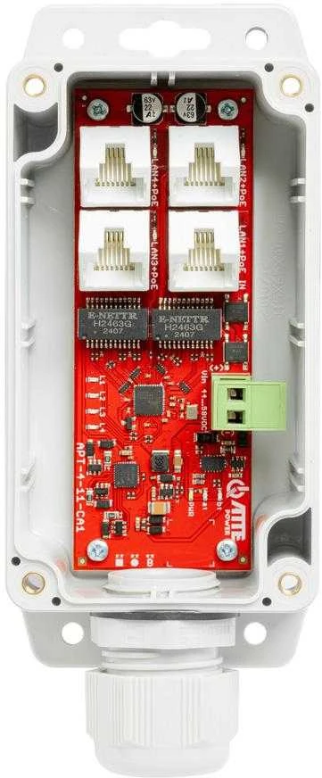 Šakotuvas SWITCH‘AS POE, EXTENDER APT-4-11-CA1 4 PRIEVADŲ HERMETIŠKAME KORPUSE ATTE