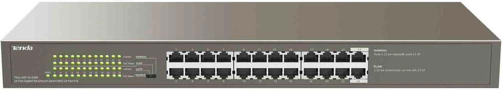 Šakotuvas Tenda TEG1124P-24-250W tinklo jungiklis Nevaldomas Gigabit Ethernet (10/100/1000) Maitinimas per Ethernet (PoE)