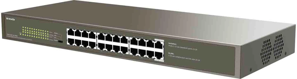 Šakotuvas Tenda TEG1124P-24-250W tinklo jungiklis Nevaldomas Gigabit Ethernet (10/100/1000) Maitinimas per Ethernet (PoE)