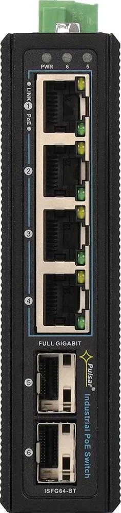Šakotuvas ISFG64 PULSAR pramoninis komutatorius (4xPoE, 2xSFP)
