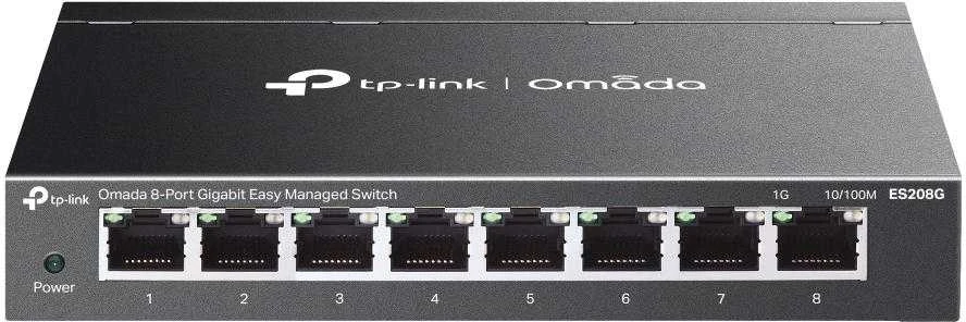 Šakotuvas TP-Link Omada ES208G tinklo komutatorius Valdomas L2 Gigabit Ethernet (10/100/1000) Juodas