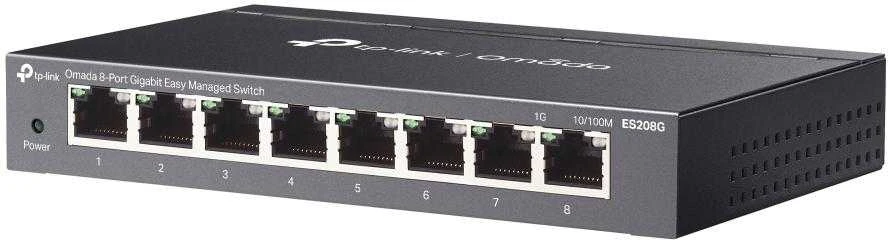 Šakotuvas TP-Link Omada ES208G tinklo komutatorius Valdomas L2 Gigabit Ethernet (10/100/1000) Juodas